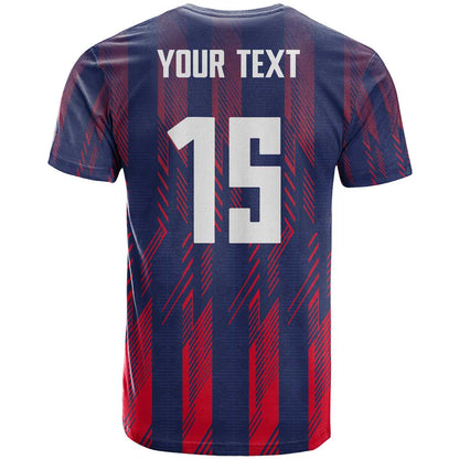 Custom Serbia Sport Fan Jersey T-Shirt Eagle Wings with Sporty Stripes Style Graphic Tee