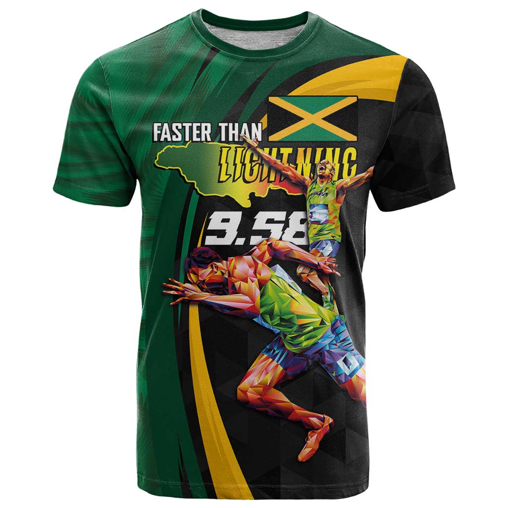 Jamaican Pride T-Shirt 9.58 Seconds-Faster Than Lightning Graphic Tee