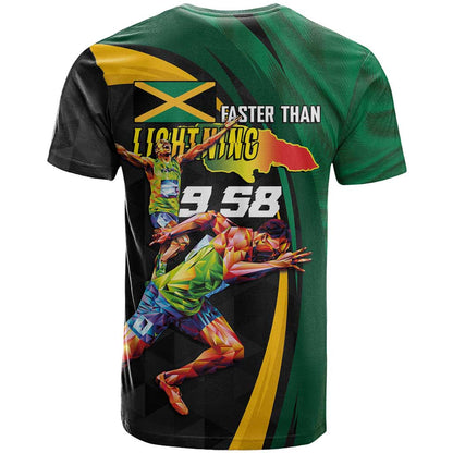 Jamaican Pride T-Shirt 9.58 Seconds-Faster Than Lightning Graphic Tee