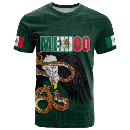 Personalized Mexican Culture T-Shirt Aztec Spirit Mexico with Eagle Emblem and Maya Ancient Graphic Tee