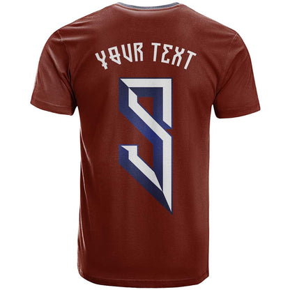 Custom Norwegian Football T-Shirt Norse Inspired Red Color Graphic Tee