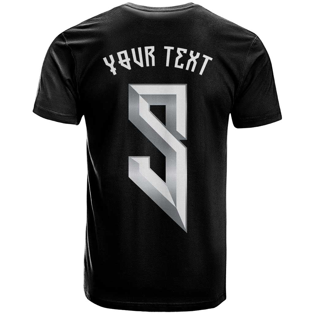 Custom Norwegian Football T-Shirt Norse Inspired Black Color Graphic Tee