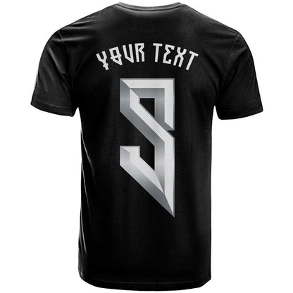Custom Norwegian Football T-Shirt Norse Inspired Black Color Graphic Tee