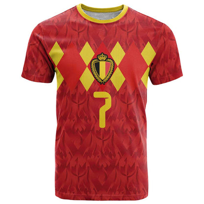 Custom Belgium Football T-Shirt Fiery Devil Motif Graphic Tee