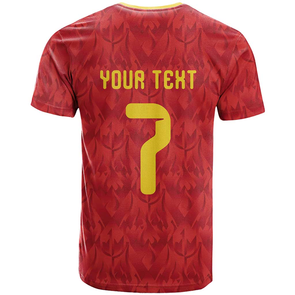 Custom Belgium Football T-Shirt Fiery Devil Motif Graphic Tee
