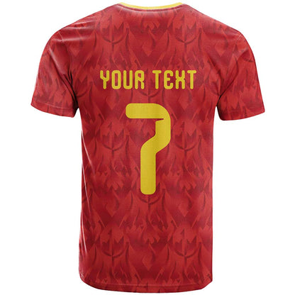 Custom Belgium Football T-Shirt Fiery Devil Motif Graphic Tee