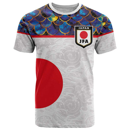 Custom Japan Football T-Shirt Seigaiha and Sun Graphic Tee