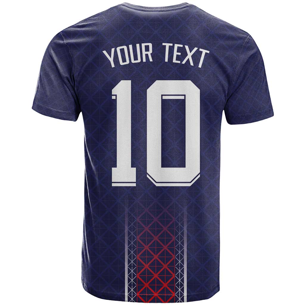 Custom Midnight Navy Football T-Shirt Paris Architectural Heritage Style Graphic Tee
