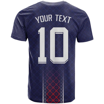 Custom Midnight Navy Football T-Shirt Paris Architectural Heritage Style Graphic Tee