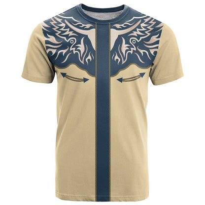 Vintage Western Yoke Shirt Ornament Style T-Shirt Graphic Tee