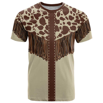 Vintage Western Cow Yoke Shirt Fringe Style T-Shirt Graphic Tee