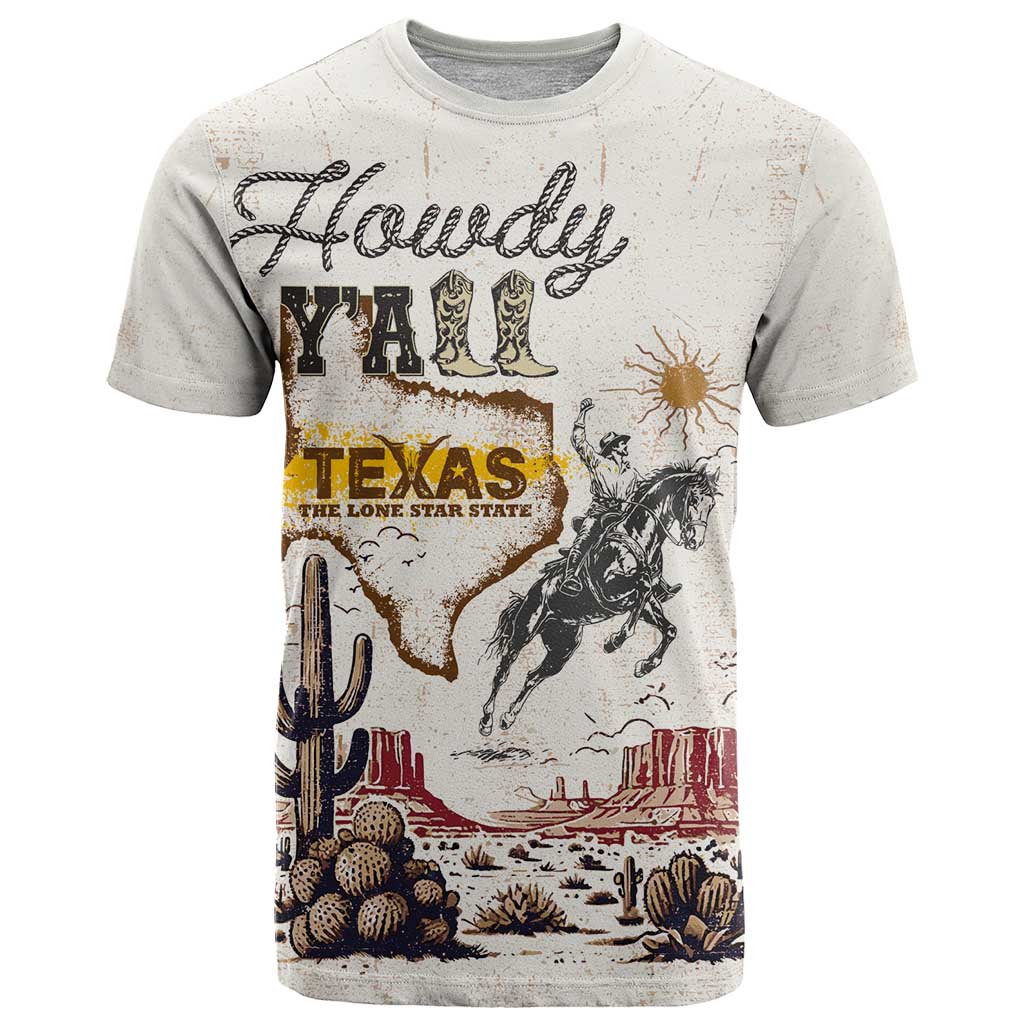 Texas Heritage Vintage Style T-Shirt Howdy Yall and Lone Star State Graphic Tee