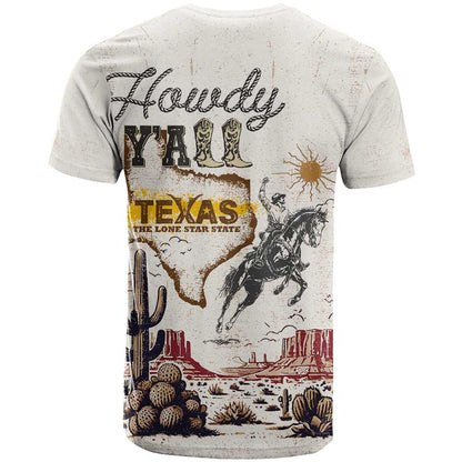 Texas Heritage Vintage Style T-Shirt Howdy Yall and Lone Star State Graphic Tee