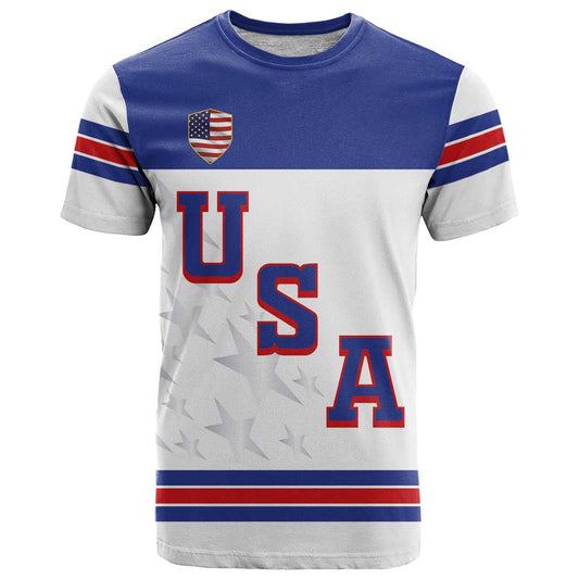 Custom USA Ice Hockey T-Shirt Sporty Style Tee