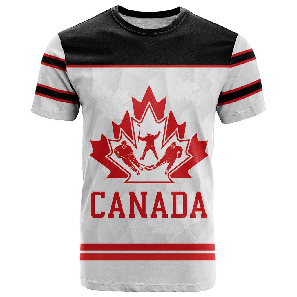Custom Canada Ice Hockey T-Shirt Maple Leaves Sport Tee