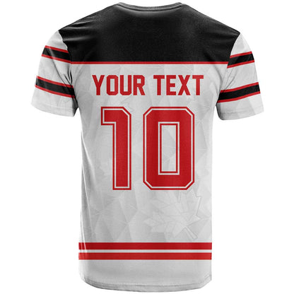 Custom Canada Ice Hockey T-Shirt Maple Leaves Sport Tee