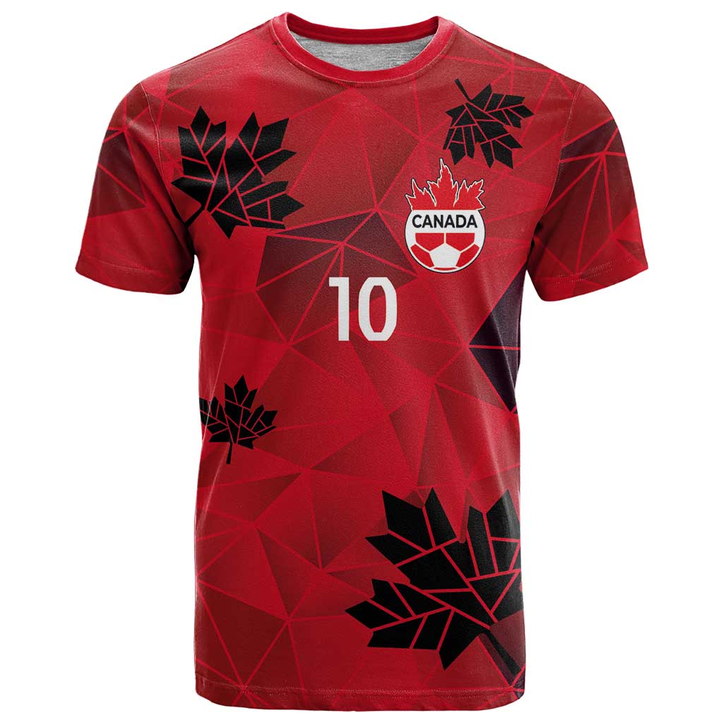 Custom Canada Football T-Shirt Maple Leaves Geometric Style Graphic Tee