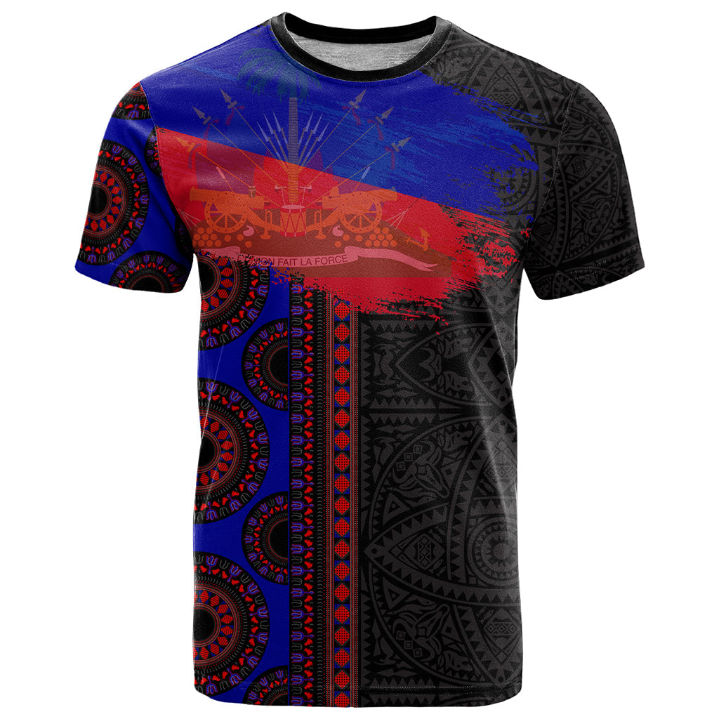 Haiti Flag Day African Seamless Pattern T-Shirt Graphic Tee