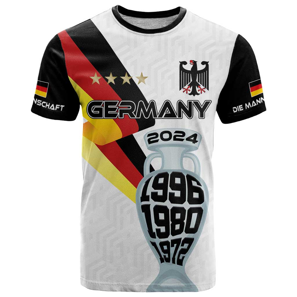 Custom Germany Football Road to the 4th European Championship T-Shirt White Color Graphic Tee