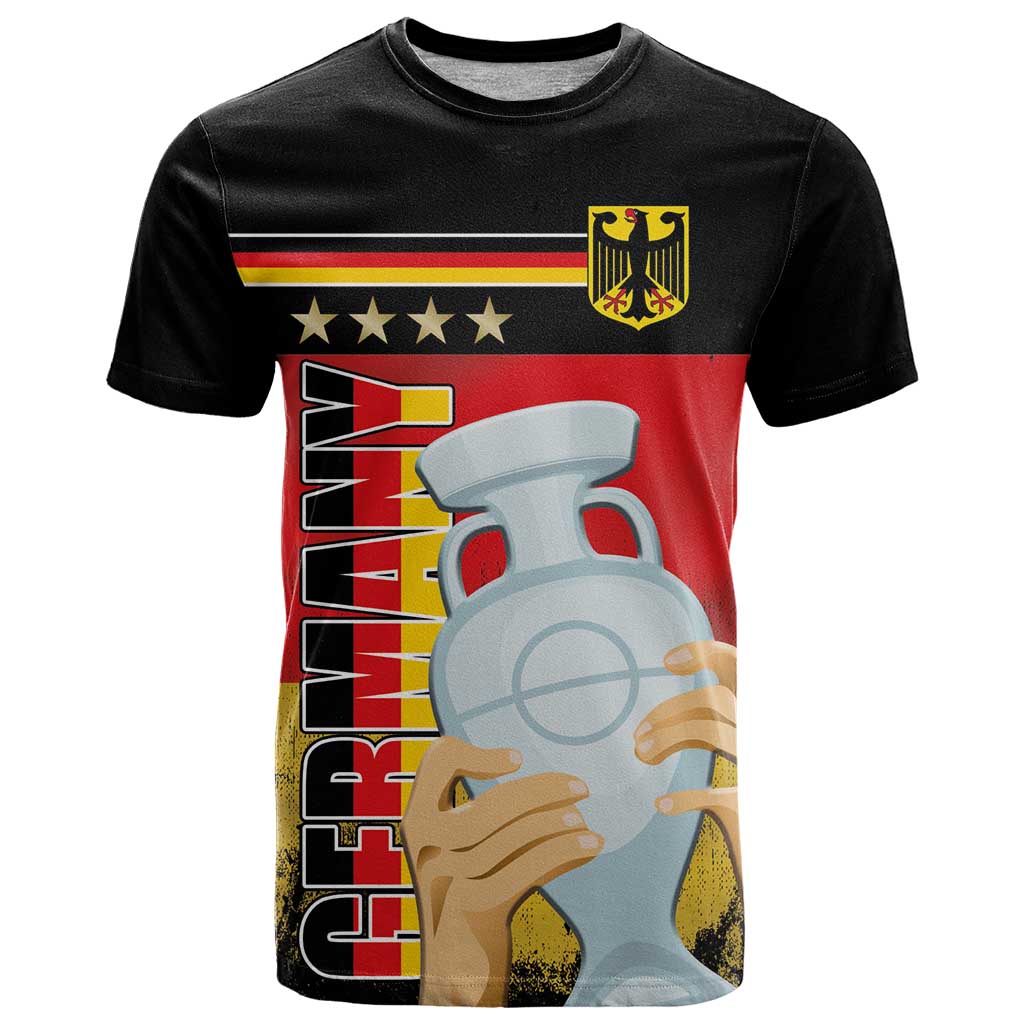 Custom Germany Football Road to the 4th European Championship T-Shirt Black Color Graphic Tee