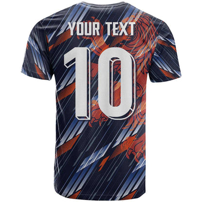 Custom Netherlands Lion Football T-Shirt Sporty Style Graphic Tee