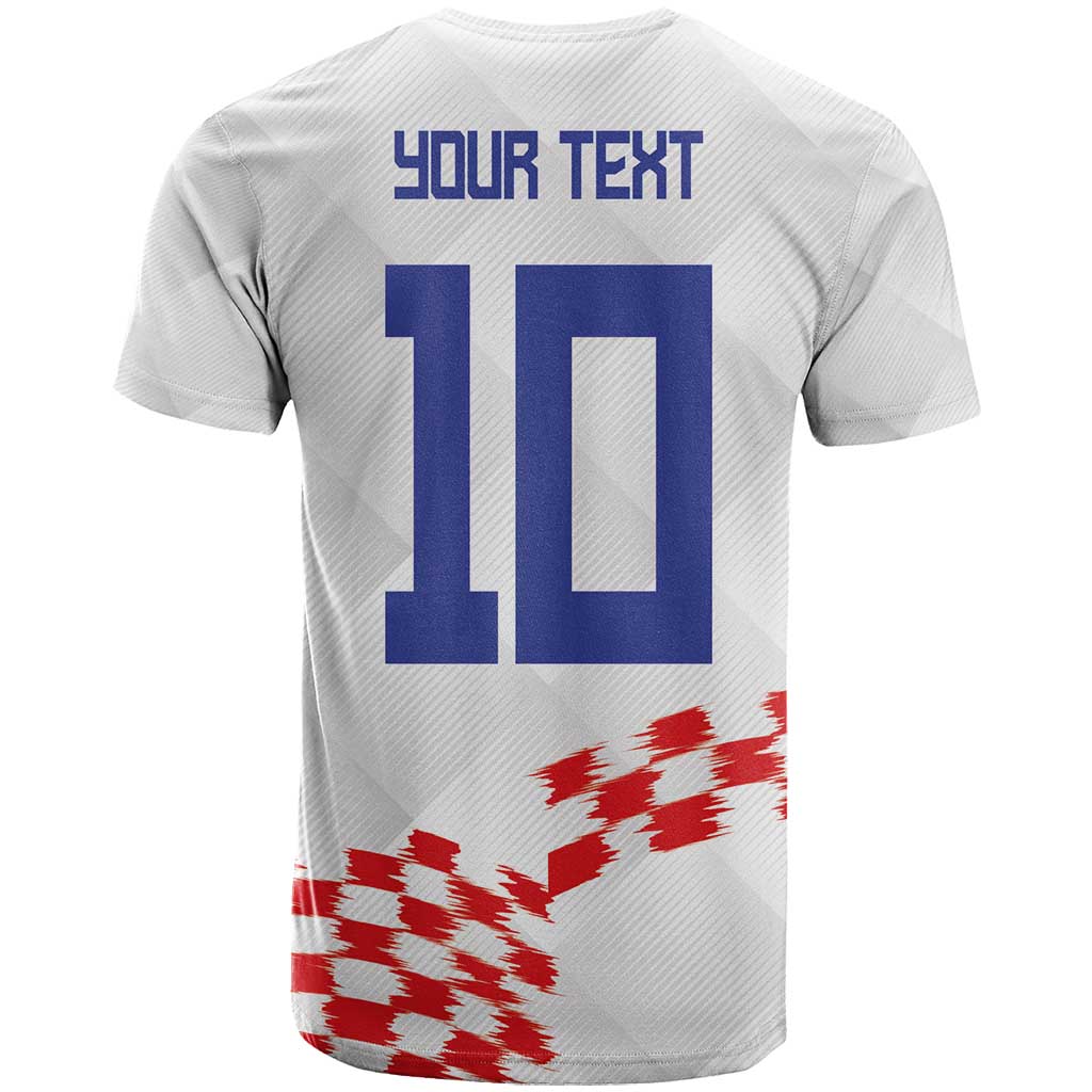 Custom Croatia Football T-Shirt Kockasti-Grunge Checkers Graphic Tee