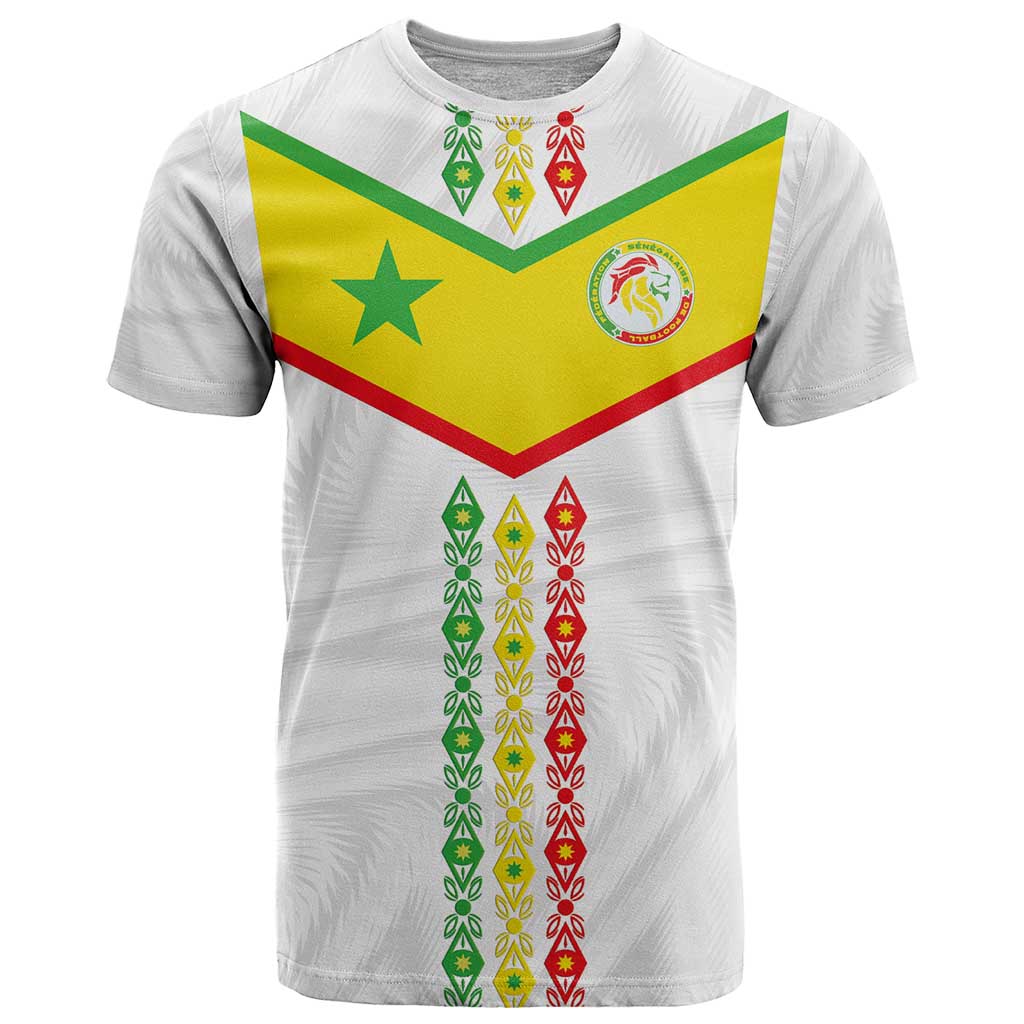Custom Senegal Football T-Shirt Tricolor Traditional Patterns Sporty Style Graphic Tee