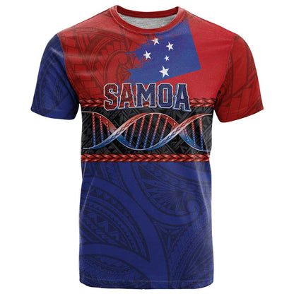 Personalised Samoan DNA-Proud of Samoa T-Shirt Polynesian Patterns Graphic Tee