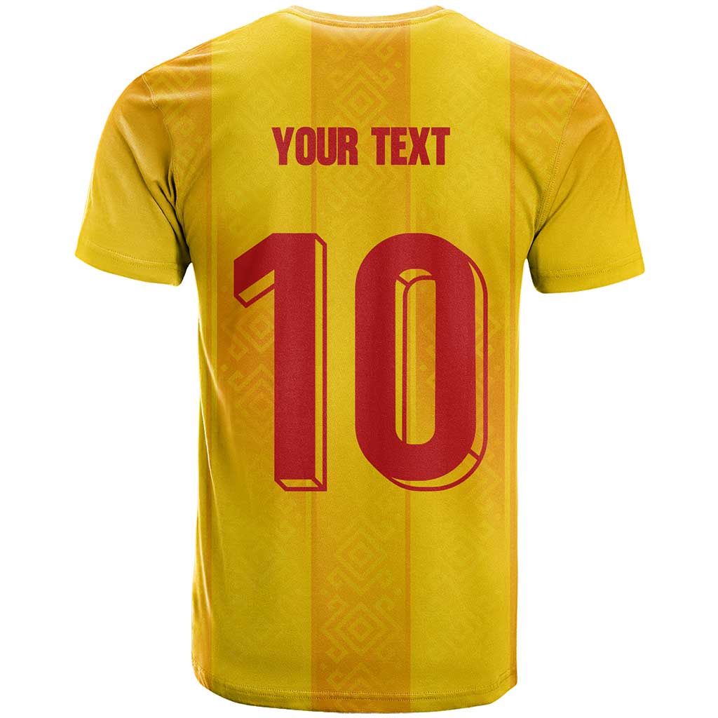 Custom Ukraine National Football T-Shirt Vyshyvanka Inspired Geometry Graphic Tee