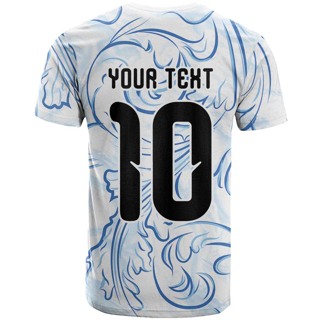 Custom Argentina Football T-Shirt Artistic Pattern-Paintings Inspired White Color Graphic Tee