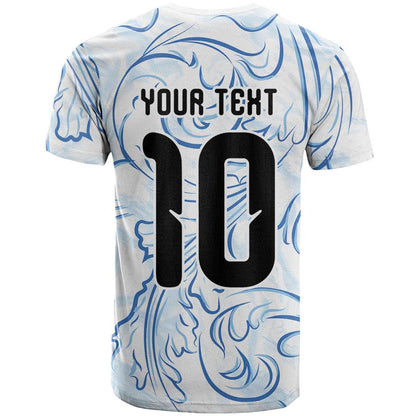 Custom Argentina Football T-Shirt Artistic Pattern-Paintings Inspired White Color Graphic Tee