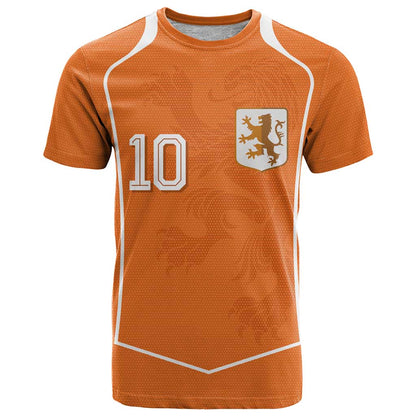 Custom Netherlands Football T-Shirt Lion King-Inspired T90 Sporty Style Graphic Tee