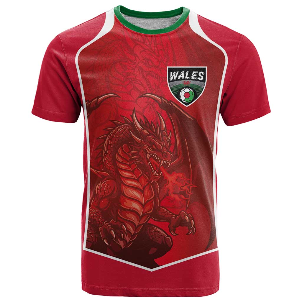Custom Wales Football T-Shirt The Dragons Sporty Style Graphic Tee
