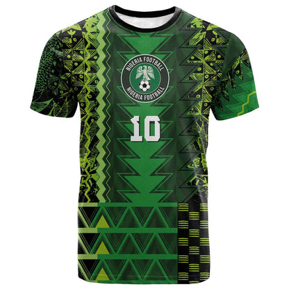 Custom Nigeria Football T-Shirt The Naija-Tribal Sporty Style Graphic Tee