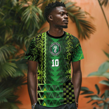 Custom Nigeria Football T-Shirt The Naija-Tribal Sporty Style Graphic Tee