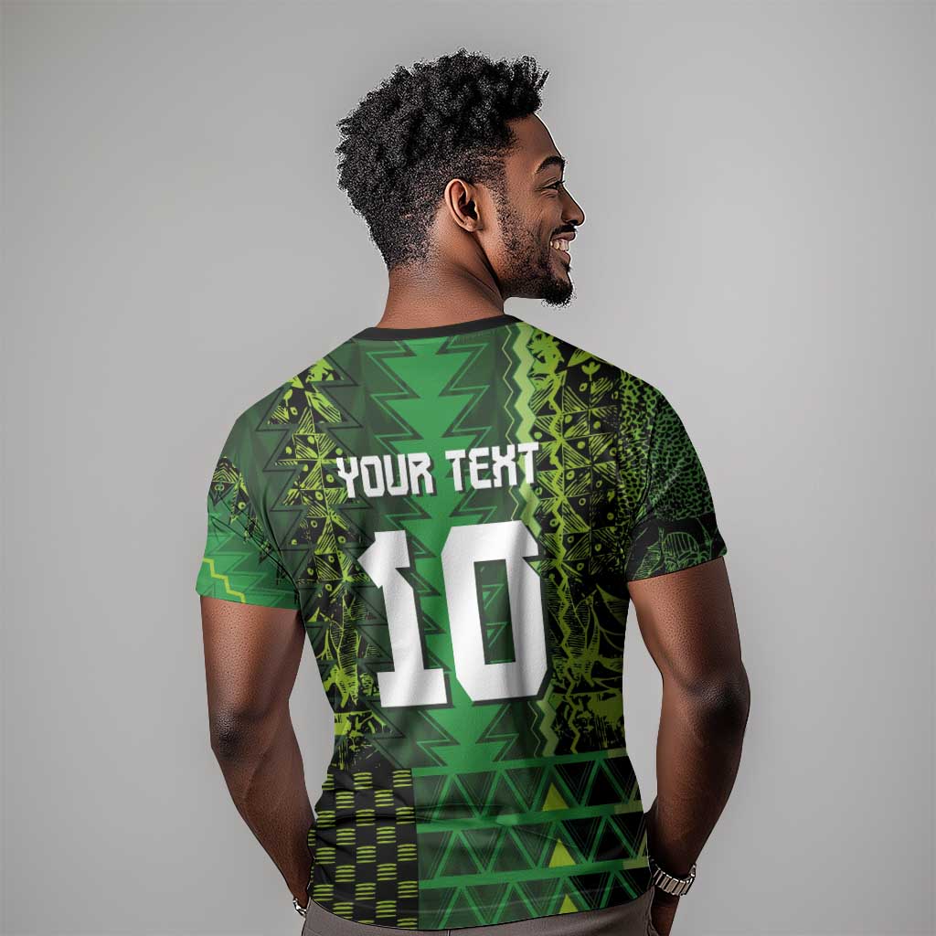 Custom Nigeria Football T-Shirt The Naija-Tribal Sporty Style Graphic Tee
