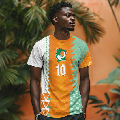 Custom Ivory Coast Football T-Shirt Côte d'Ivoire-Tribal Sporty Style Graphic Tee
