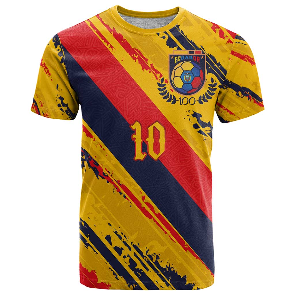 Custom Ecuador Football T-Shirt La Tricolor-100th Anniversary Graphic Tee