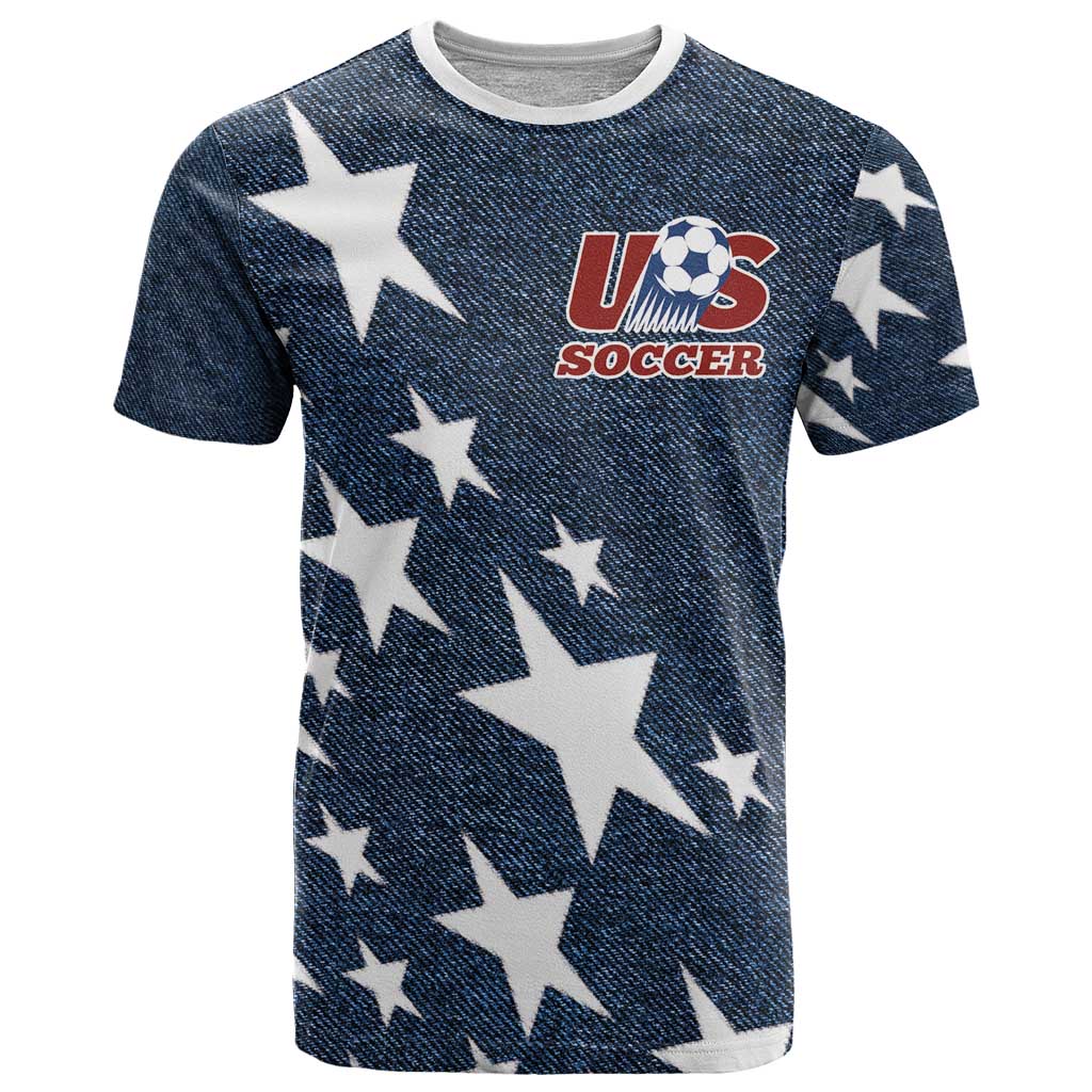 Custom United States Soccer T-Shirt Retro 1994 Denim Style Graphic Tee