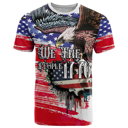 The United States Independence Day T-Shirt We The People Watercolor Style Graphic Tee