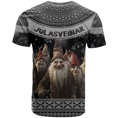 13 Yule Lads Iceland Christmas T-Shirt Jolasveinar and Nordic Traditional Pattern Graphic Tee