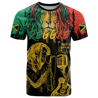 International Reggae Day T-Shirt Rastafarian Lion and B-Marley Passion Graphic Tee
