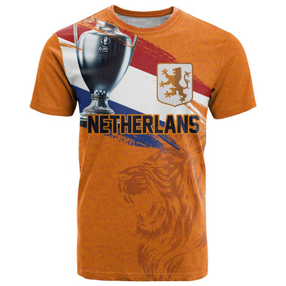 Custom Netherlands Football 2024 Road To The Champion T-Shirt Oranje Holland Clockwork Orange The Flying Home Color Graphic Tee