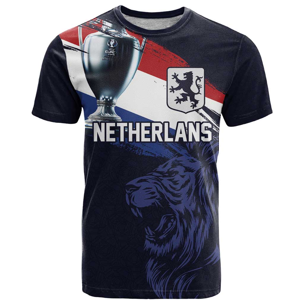 Custom Netherlands Football 2024 Road To The Champion T-Shirt Oranje Holland Clockwork Orange The Flying Away Color Graphic Tee