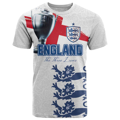 Custom England Football 2024 Road To The Champion T-Shirt Graphic Tee