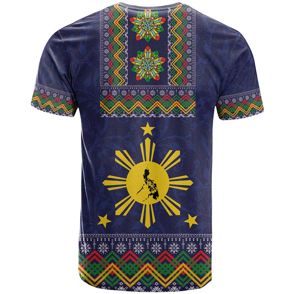 Philippines Merry Christmas T-Shirt Maligayang Pasko with Parol and Xmas Pattern Barong Style Graphic Tee