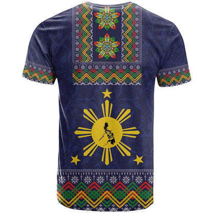Philippines Merry Christmas T-Shirt Maligayang Pasko with Parol and Xmas Pattern Barong Style Graphic Tee