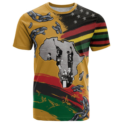 Juneteenth Freedom Day T-Shirt 1968 Black Power Salute Broken Chain Graphic Tee