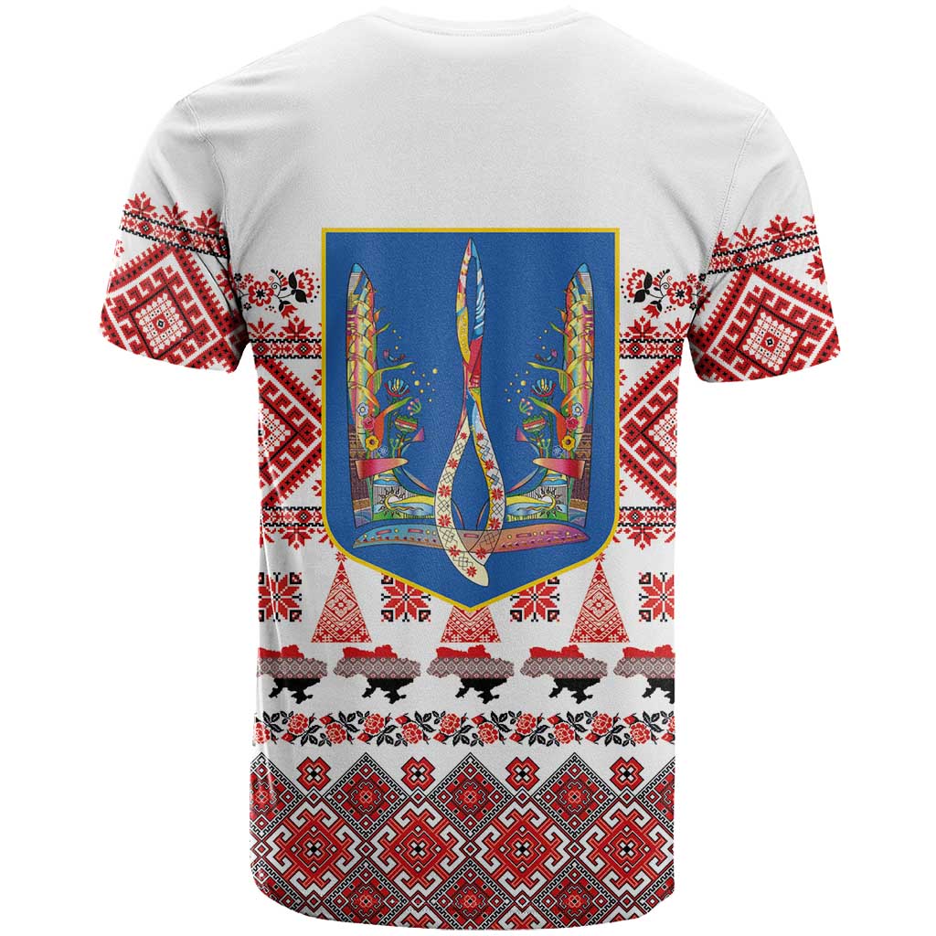 Ukraine Merry Christmas T-Shirt Ukraine Emblem and Vyshyvanka Xmas Style Graphic Tee
