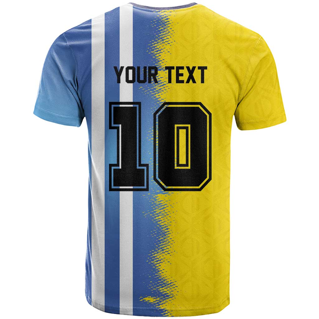 Custom Argentina and Brazil Football Mashup T-Shirt La Albiceleste and Selecao Graphic Tee